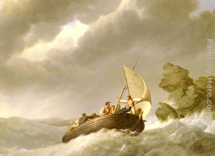 Johannes Hermanus Koekkoek Sailing The Stormy Seas